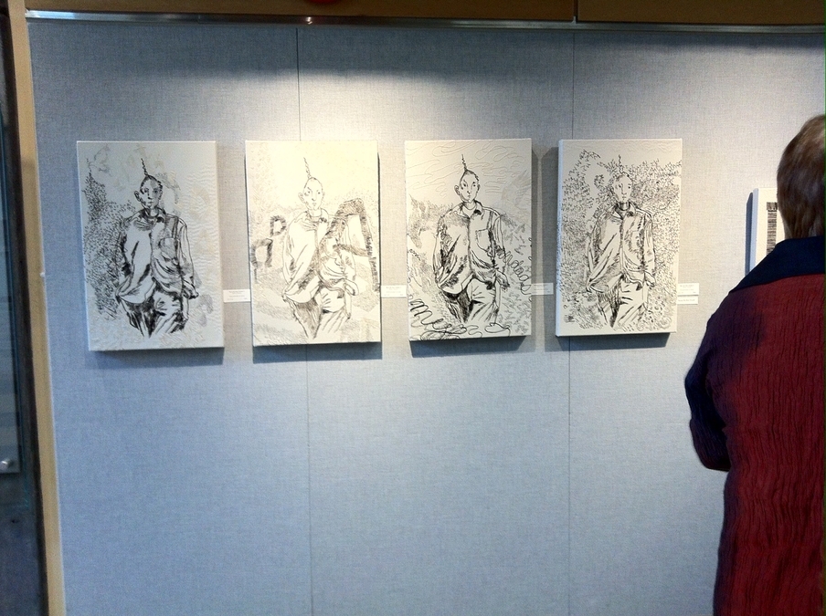 Me In My Dad's Clothes install at West Van. Library
